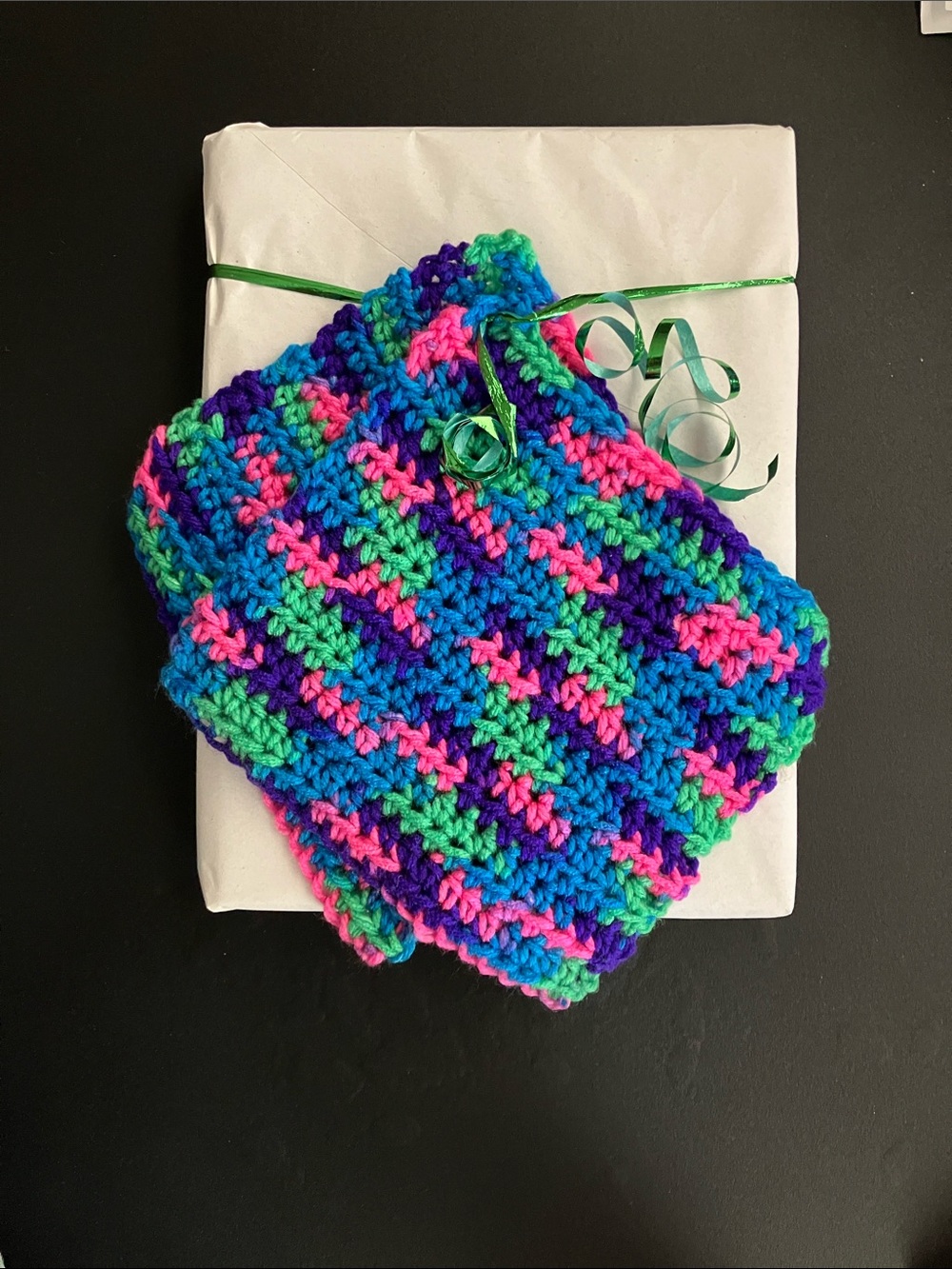Blind Date With a Cookbook Wrapped Gift Set with Handmade Crochet Dish Towels